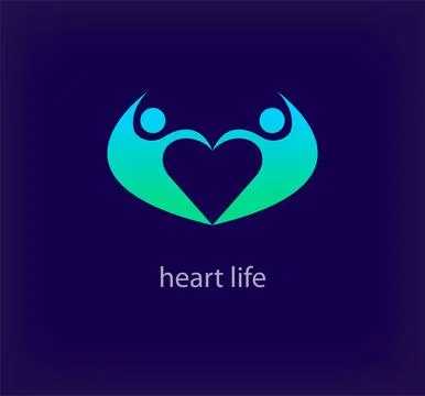 Creative life heart logo. Illustrazione stock