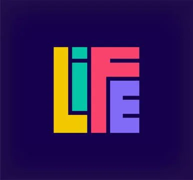 Creative life lettering logotype. Stock Illustration