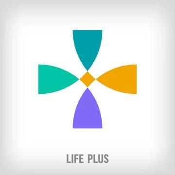 Creative life plus sign logo. Illustrazione stock