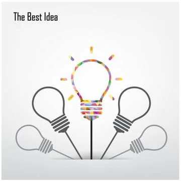 Creative light bulb  and the best idea concept Stock Illustration