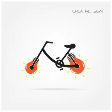 Creative light bulb and bicycle symbol. Stock Illustration