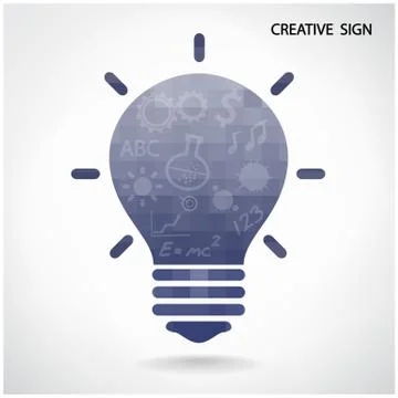 Creative light bulb and brain concept Stock Illustration