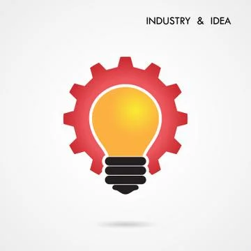 Creative light bulb and gear abstract vector design banner template. Stock Illustration