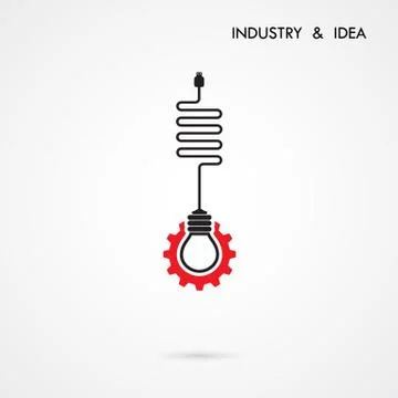 Creative light bulb and gear abstract vector design banner template. Corporat Stock Illustration