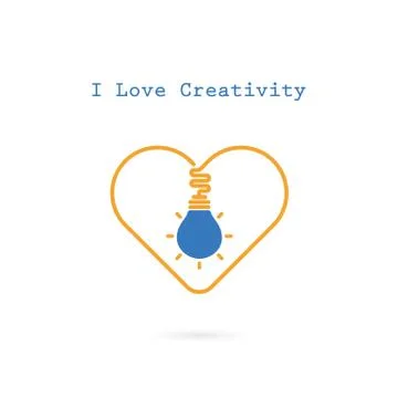 Creative light bulb and Heart sign vector design banner template.Light bulb.. Stock Illustration