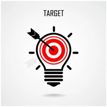 Creative light bulb and target concept Stock Illustration