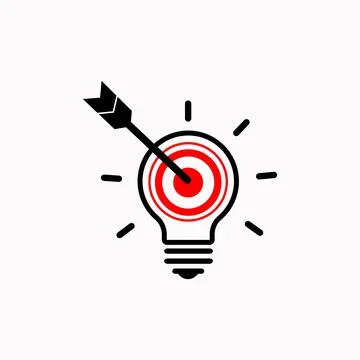 Creative light bulb and target concept background design for poster flyer cov Stock Illustration