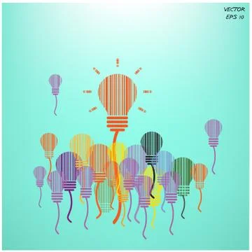 Creative light bulb background and business concept Stock Illustration
