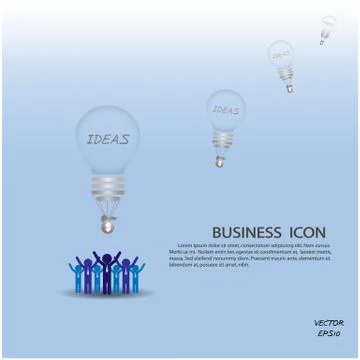 Creative light bulb background,business concept. Stock Illustration