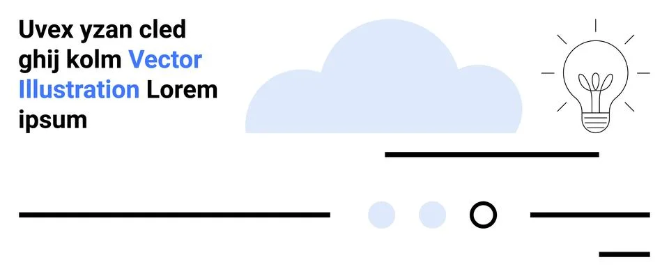 Creative light bulb with cloud and text placeholders design communications .. Stock Illustration