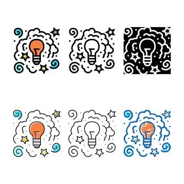 Creative light bulb color icon variety vector Stock Illustration