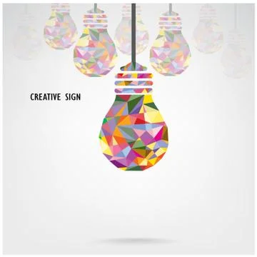 Creative light bulb concept background ,business idea ,abstract background. Stock Illustration