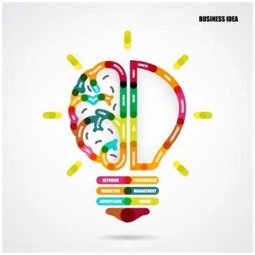 Creative light bulb concept with business idea background 스톡 일러스트