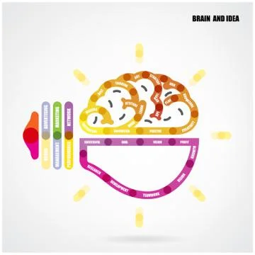 Creative light bulb concept with business idea background. Illustrazione stock