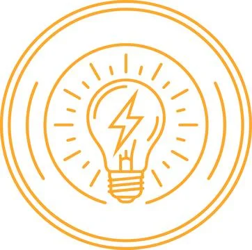 Creative light bulb icon with lightning bolt inside, representing innovatio.. 스톡 일러스트