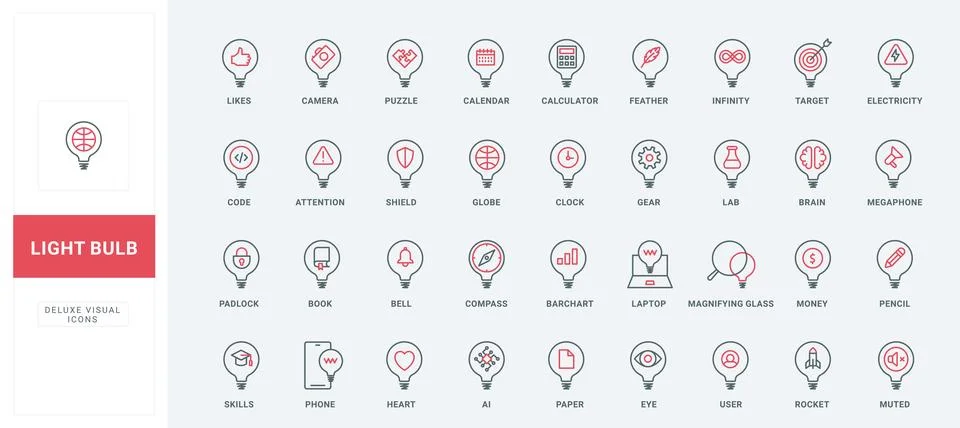 Creative Light Bulb Icons with Modern Concepts Stockillustratie