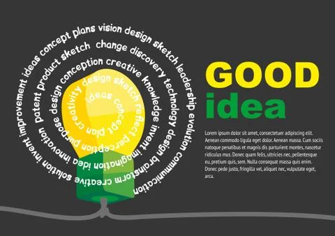 Creative light bulb idea abstract infographic Stock Illustration