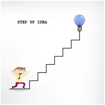 Creative light bulb idea and businessman Stock Illustration