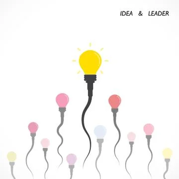 Creative light bulb idea and leader concept. Competition and strong sperm sym Stock Illustration