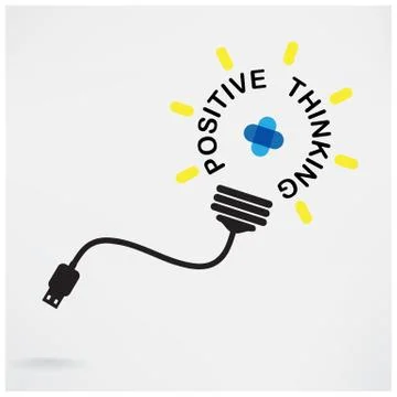 Creative light bulb idea ,business idea ,abstract symbol,positive thinking co Stock Illustration