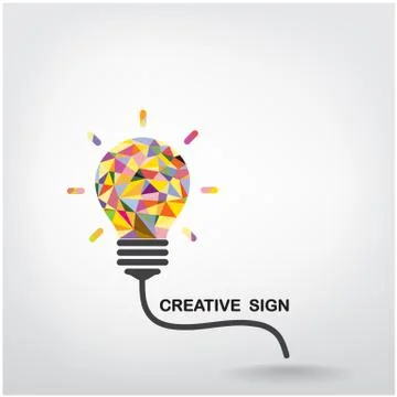 Creative light bulb idea concept background Stock Illustration