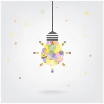 Creative light bulb idea concept background Stock Illustration