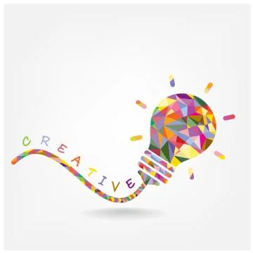 Creative light bulb idea concept Illustrazione stock