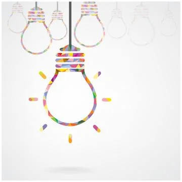 Creative light bulb idea concept Stock Illustration