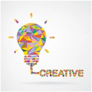 Creative light bulb idea concept background . Stock Illustration