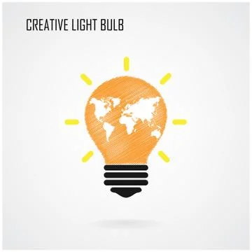 Creative light bulb idea concept background Stock Illustration
