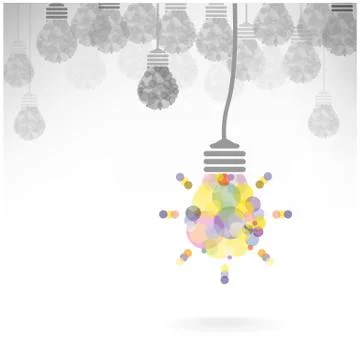 Creative light bulb idea concept background Stock Illustration