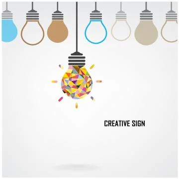 Creative light bulb idea concept background Stock Illustration