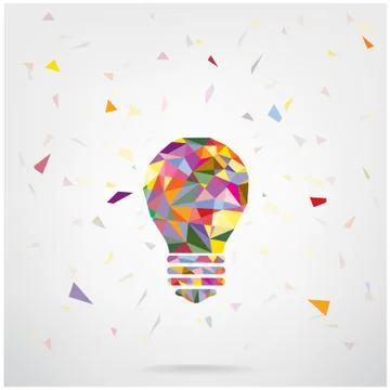 Creative light bulb idea concept background Stock Illustration