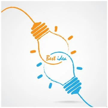Creative light bulb idea concept background Stock Illustration