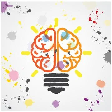Creative light bulb idea concept ,colorful bran symbol Stock Illustration
