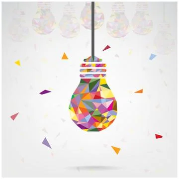 Creative light bulb idea concept background Stock Illustration