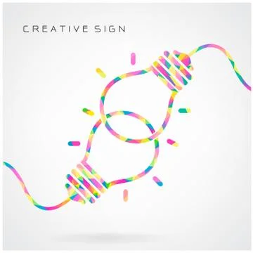 Creative light bulb idea concept background design for poster flyer cover bro Stock Illustration