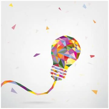 Creative light bulb idea concept background Stock Illustration