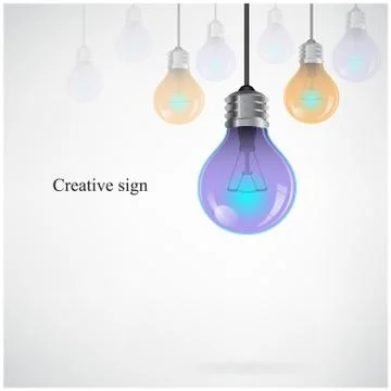 Creative light bulb idea concept background Stock Illustration