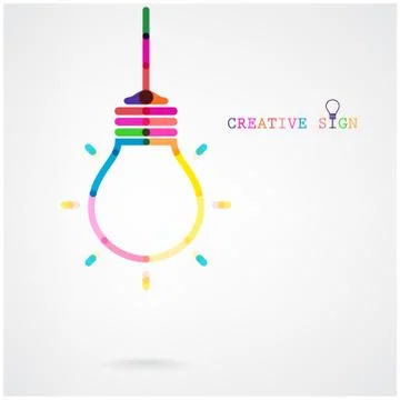 Creative light bulb idea concept background Stock Illustration