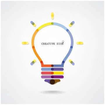 Creative light bulb idea concept background Stock Illustration