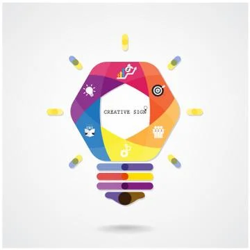 Creative light bulb idea concept background 스톡 일러스트