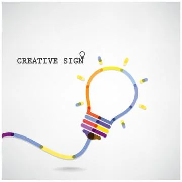 Creative light bulb idea concept background Illustrazione stock
