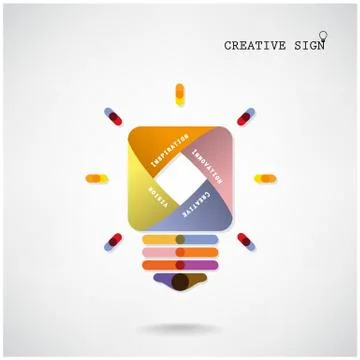 Creative light bulb idea concept background Stock Illustration