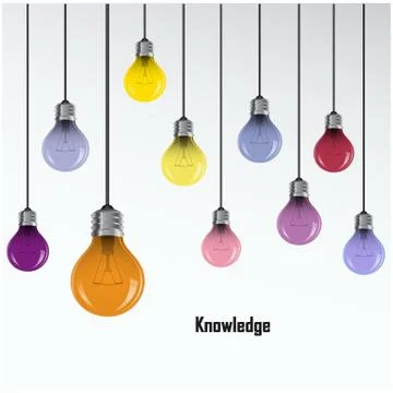 Creative light bulb idea concept background Illustrazione stock
