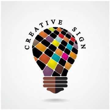 Creative light bulb idea concept background Stock Illustration