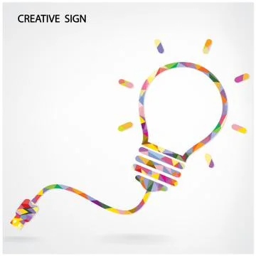 Creative light bulb idea concept background Stock Illustration