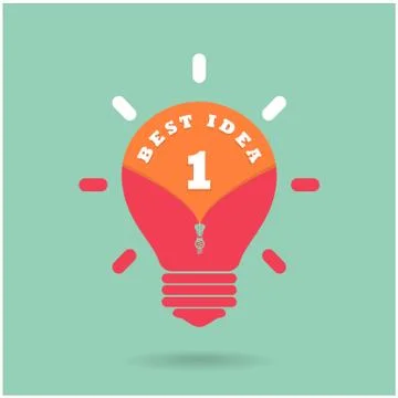 Creative light bulb idea concept with  the best idea concept on background. Stock Illustration