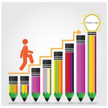 Creative light bulb idea concept background Stock Illustration