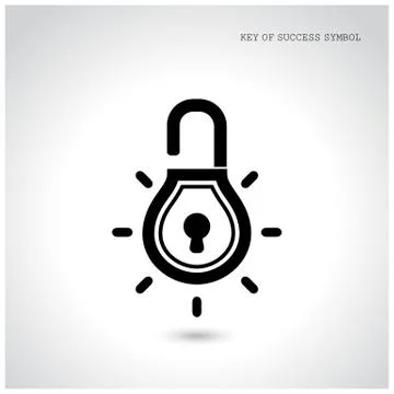 Creative light bulb idea concept with padlock symbol. security sign Stock-Illustration